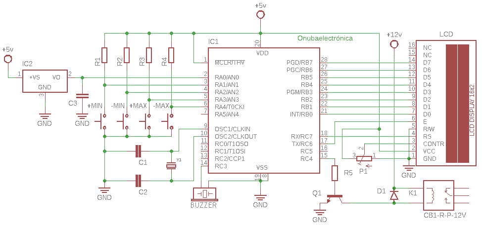 Termostato digital programable con lcd