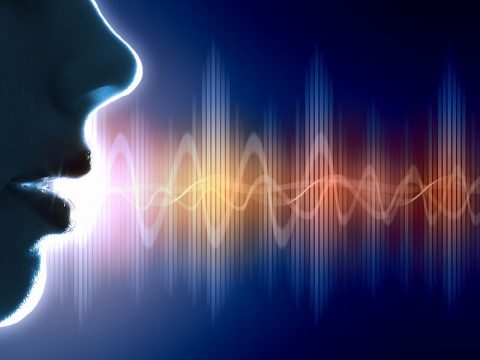 Forma de la señal de la voz humana audio